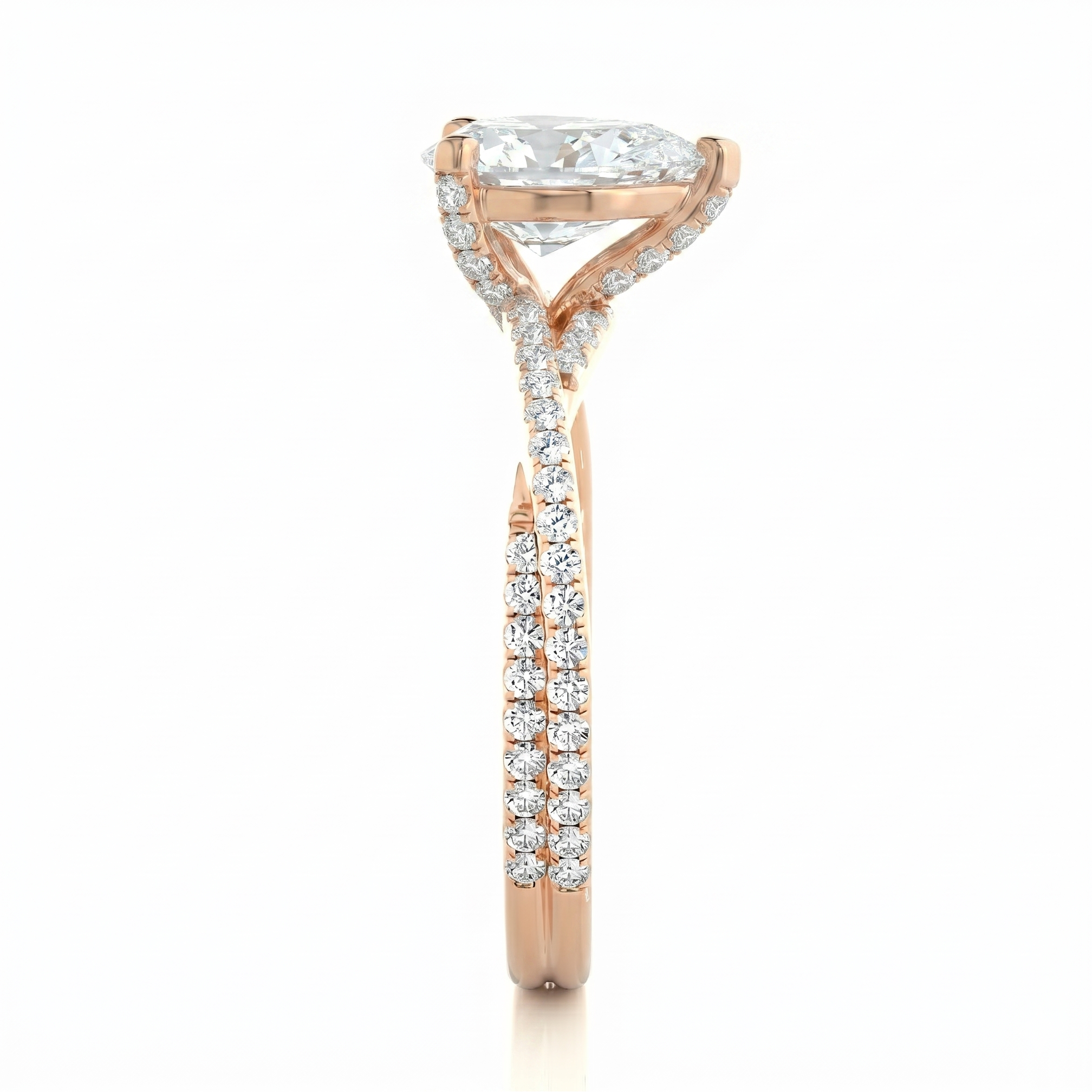 Twist Solitaire Ring - Pear 2ct