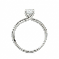 Twist Solitaire Ring - Pear 2ct