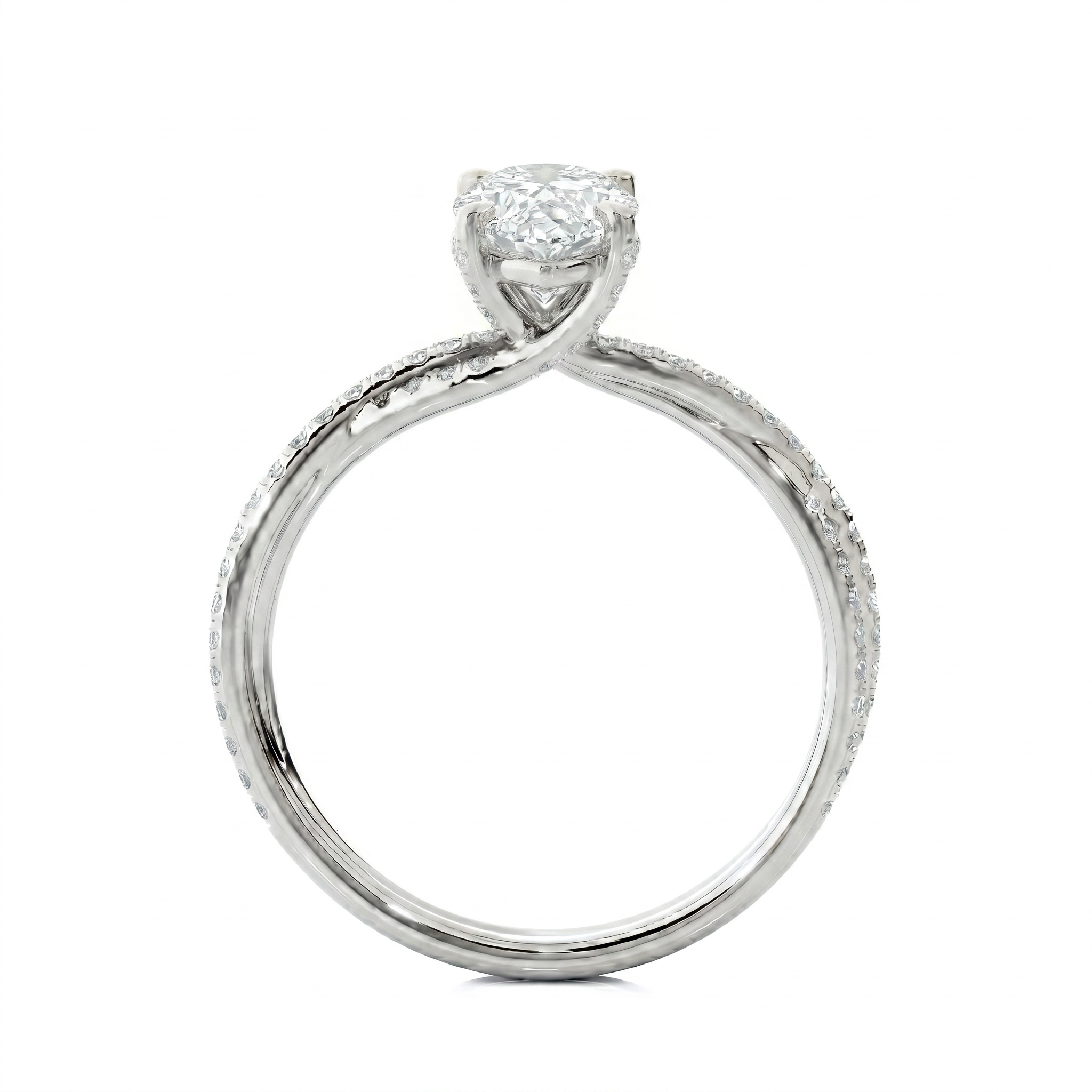 Twist Solitaire Ring - Pear 2ct