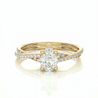 Twist Solitaire Ring - Pear 2ct