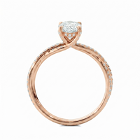 Twist Solitaire Ring - Pear 2ct