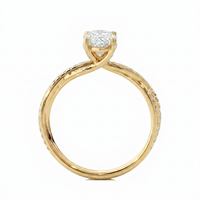 Twist Solitaire Ring - Pear 2ct